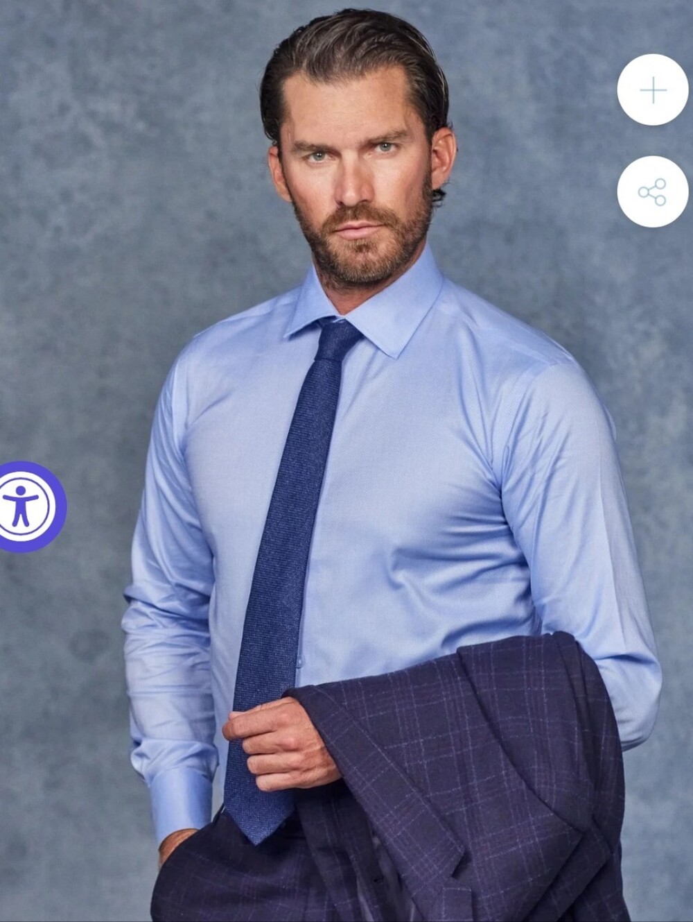 MENS LORENZO UOMO THE MAXWELL THE PERFECT BLUE SHIRT 16.5 32-33